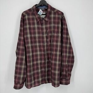 Free Country Mens Plaid Long Sleeve Button Down Shirt Excursion XXL‎ NWT